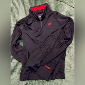 Abercrombie & Fitch 1/4 Zip Fitted Jacket - Blue, Medium